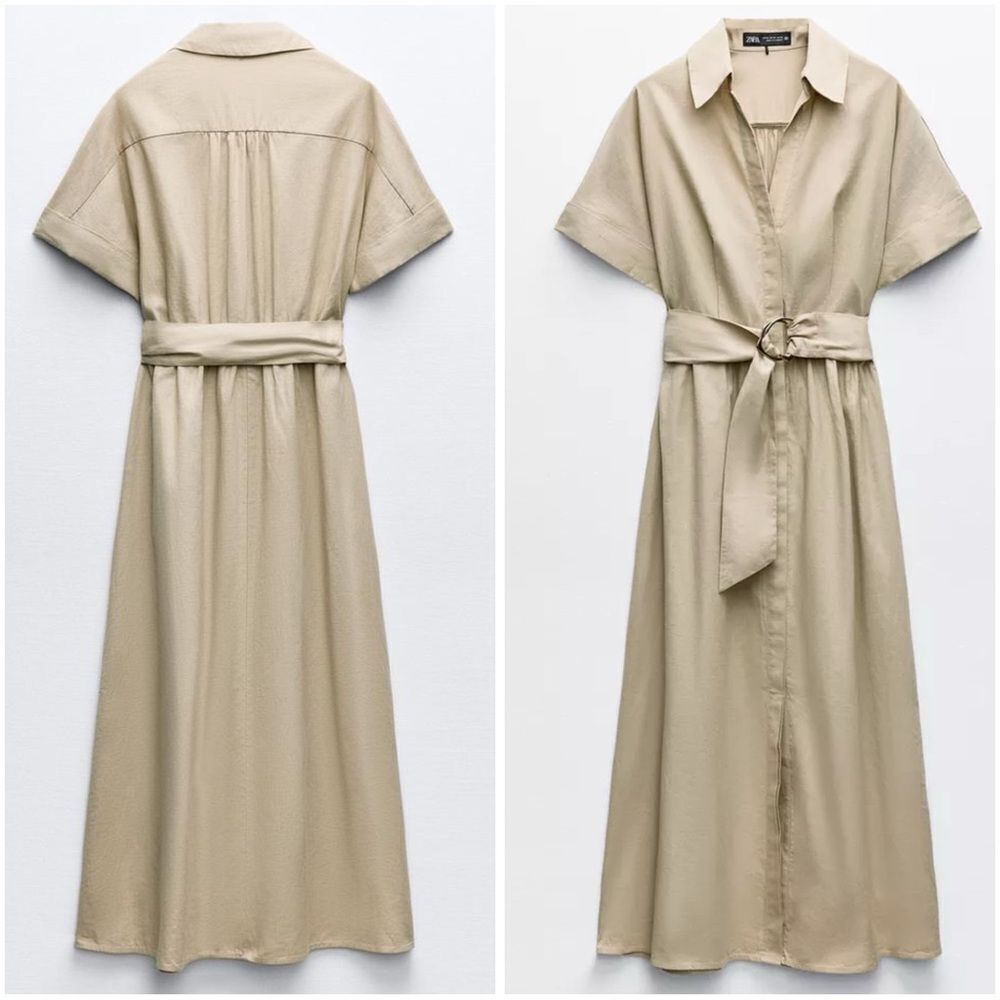 Zara Linen Blend Shirt Dress - Picture 5 of 8